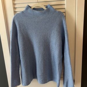 LOFT Light Blue Ribbed Turtleneck Sweater